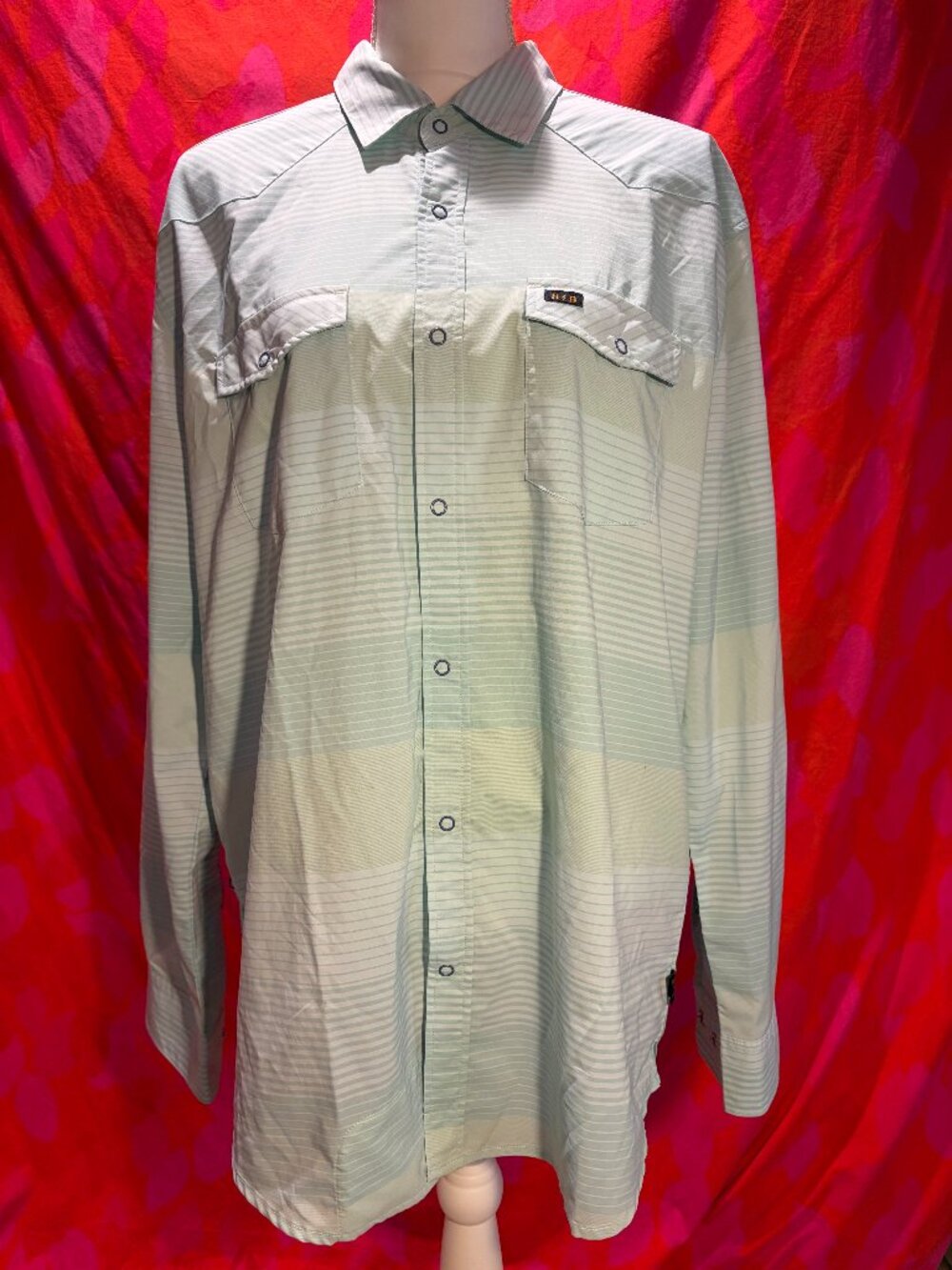 Men's Howler Bros Large Off White Long Sleeve Button Down